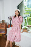LANMREM Pink floral dress women's summer 2020 new bubble sleeve French ruffles lantern sleeves printing pullover dress WM08711L